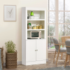 Kitchen Cupboard with 6-tier Shelving, Sideboard Double-door , White - Image 2