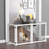 Freestanding Folding Pet Gate 4 Panels Dog Puppy Barrier with Support Feet - Image 2