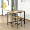 Set of 2 Kitchen Breakfast Bar Chairs with Footrest, Rustic Brown - Image 2