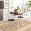 3pc Dining Table and Chairs Set, Oval Kitchen Table with 2 Chairs, Natural - Image 2