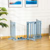Wooden Foldable Dog Safety Barrier w/ 4 Panels for Small&Medium Dogs Blue Grey - Image 2