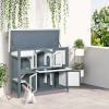 Two-Tier Wooden Rabbit Hutch Bunny Run w/ Openable Roof, Slide-Out Tray, Ramp - Image 2