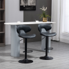 Set of 2, Barstools with Footrest and Backrest, Steel Frame Gas Lift Grey - Image 2