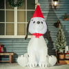 6ft Inflatable Christmas Puppy Dog Wearing Santa Hat Lighted Outdoor Indoor - Image 2
