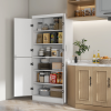 4-Door Kitchen Cabinet, ShelvesWhite - Image 2