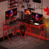 Gaming Desk L-ShapedPC Workstations Monitor Stand 49.25" x 49.25" x 29.5" Red - Image 2