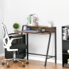 Office PC Workstation Storage Shelf Color Rustic Brown Metal Frame - Image 2