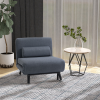 Faux Suede 5-Position Futon Single Sofa Bed Black - Image 2