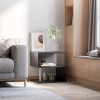 50Lx50Wx50H cm Wooden Side S Shape Cube Coffee Console Table 2-Tier Black - Image 2