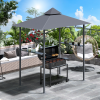 2.5M 8ft New Double-Tier BBQ Gazebo Grill Canopy Barbecue Grey - Image 2