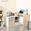 L-Shaped Corner Computer Desk Oak and White - Image 2