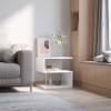 Side Table 2 Tier Storage Shef Organizer Bookcase End Desk Stand Display White - Image 2