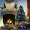 4ft Prelit Artificial Christmas Tree with Multi-Coloured Fiber LED Light Green - Image 2
