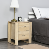 Particle Board 2-Drawer Bedside Table Natural - Image 2