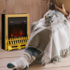 LED Flame Electric Fire Place 2000W Coal Burning Effect Heat-Golden - Image 2