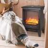 Electric Heater Freestanding Fireplace Artificial Flame Tempered Glass Casing - Image 2