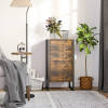 Industrial 3-Drawer Storage Chest Metal Frame Freestanding Unit Brown - Image 2