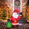 Inflatable Blow up Christmas Santa Claus 4ft LED Yard Holiday Decoration - Image 2