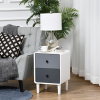 Side Cabinet Nightstand Home Organizer with 2 Storage Drawer Unit - Image 2