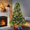 1.8m 6ft Pre-Lit Artificial Christmas Tree 200 LED Tree Decorative Balls Stand - Image 2