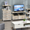 Chest of Drawers with 4 Fabric Bins White - Image 2