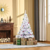 5ft Snow Artificial Christmas Tree Metal Stand Elegant Faux White - Image 2