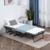 Folding Bed with 10cm Mattress, Portable Foldable Guest Bed Metal Frame - Image 2