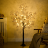 HOMCOM 4ft Artificial Tree with Warm White LED Lights, Baby Breath Flowers - Image 2