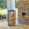Metal Rust-Resistant Firewood Log Rack Black - Image 2