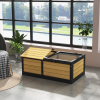 PawHut Wooden Tortoise House, Small Pet Reptile with Hide Shelter Den and Run - Image 2