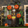 Halloween Decoration 2.4m Inflatable Ghost Tree with Pumpkins and 6 LED Lights - Image 2