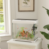 PawHut 27L Glass Fish Tank with Filter System, LED Light, Water Pump, White - Image 3