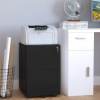 3 Draw Metal Filing Cabinet Lockable 4 Wheel Compact Under Desk Black Vinsetto - Image 2