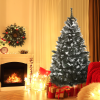 5FT Artificial SnowDipped Christmas Tree White Berries Star Topper Branch Green - Image 2