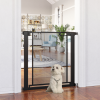 Pressure Fit Safety Gate for Stairs w/ Auto Close 75-82 cm - Black Pawhut - Image 2