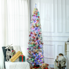 HOMCOM 7' Artificial Christmas Tree with Flocked Tips, LED Lights, Decoration - Image 2