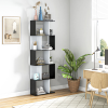 5-tier Bookcase Storage Display Shelving S Shape design Unit Divider Black - Image 2