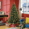 HOMCOM 6ft Artificial Christmas Tree with Warm White LED Light, Metal Base - Image 2