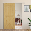 Sliding Barn Door Hardware Kit Track System Gear Set Divider HOMCOM - Image 2