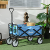 Pull Along Cart Folding Cargo Wagon Trailer Trolley For Beach Garden w/ Handle - Image 2