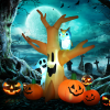 240cm Large Halloween Scary Lighting Inflatable Tree Ghost 3 Pumpkins Owl 4 LED - Image 2