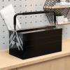 DURHAND 3 Tier Metal Toolbox with 5 Tray Carry Handle 45cmx22.5cmx34.5cm Black - Image 2