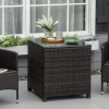 Tempered Glass Top Outdoor Garden Rattan Side Table - Image 2