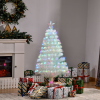 4 Feet Prelit Artificial Christmas Tree with Fiber Optic LED Light White - Image 2