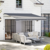 Outsunny Manual Retractable Sun Shade Awning - 2.5m x 2m Outdoor Canopy - Image 2
