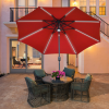 2.7m Garden Parasol Sun Umbrella Patio Summer Shelter w/ LED Solar Light - Image 2