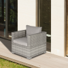 Outdoor Patio Furniture Single Rattan Sofa Chair Padded Cushion - Image 2
