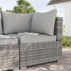 PE Rattan Wicker Corner Sofa Garden Furniture Single Sofa Chair w/ Cushions - Image 2