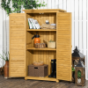 Wooden Garden Storage Shed Unit, 3-Tier Shelves Tool Cabinet Organizer - Image 2