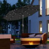 Garden 24 LED Light Parasol Outdoor Tilt Sun Umbrella Patio Club Party Sunshade - Image 2